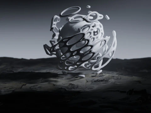 Stilisierte Alien-Landschaftsanimation 3D Modell