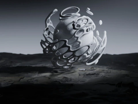 Stilisierte Alien-Landschaftsanimation 3D Modell