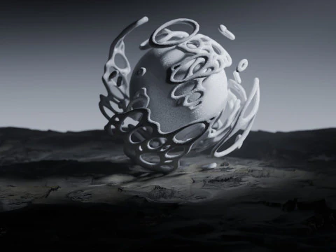 Stilisierte Alien-Landschaftsanimation 3D Modell