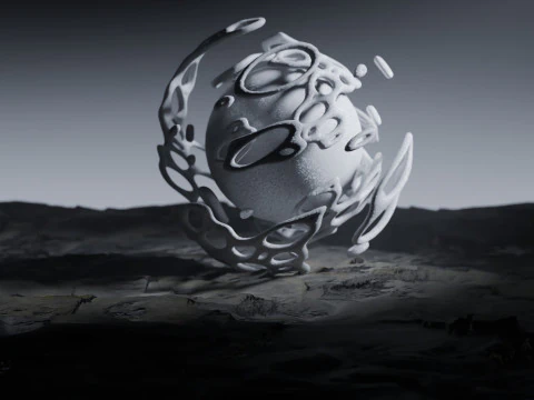 Stilisierte Alien-Landschaftsanimation 3D Modell