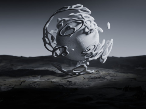 Stylized Alien Landscape Animation 3D Model