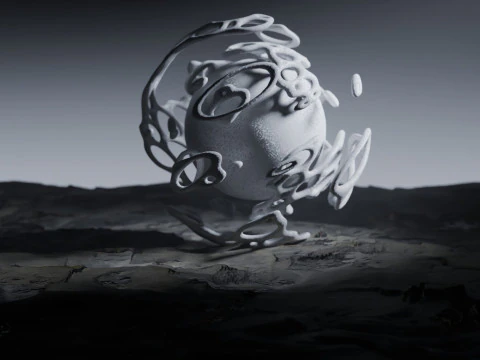 Stilisierte Alien-Landschaftsanimation 3D Modell