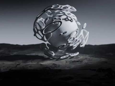 Stilisierte Alien-Landschaftsanimation 3D Modell