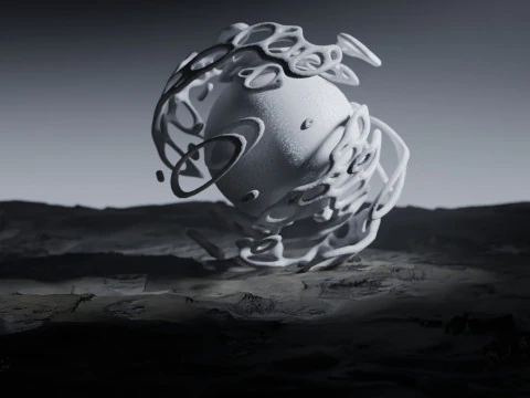 Stilisierte Alien-Landschaftsanimation 3D Modell