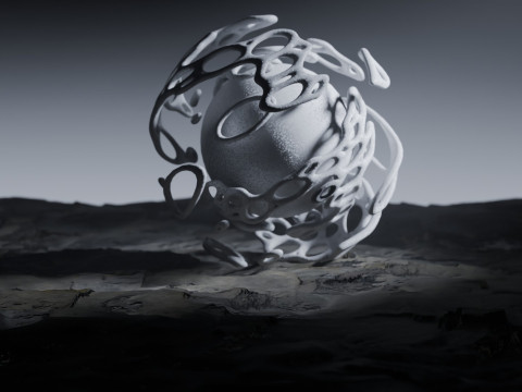 Stylized Alien Landscape Animation 3D Model