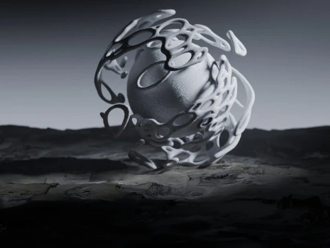 Stilisierte Alien-Landschaftsanimation 3D Modell