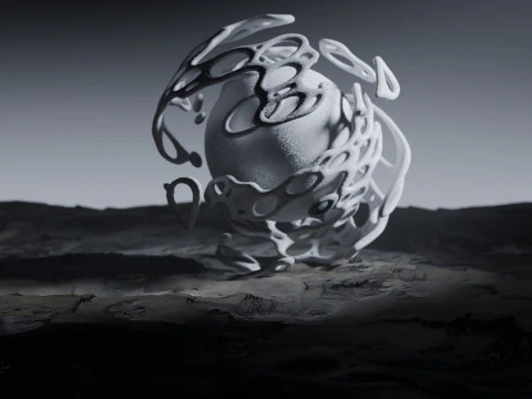 Stilisierte Alien-Landschaftsanimation 3D Modell