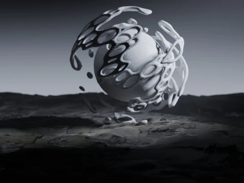 Stilisierte Alien-Landschaftsanimation 3D Modell