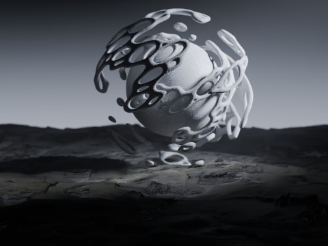 Stylized Alien Landscape Animation 3D Model