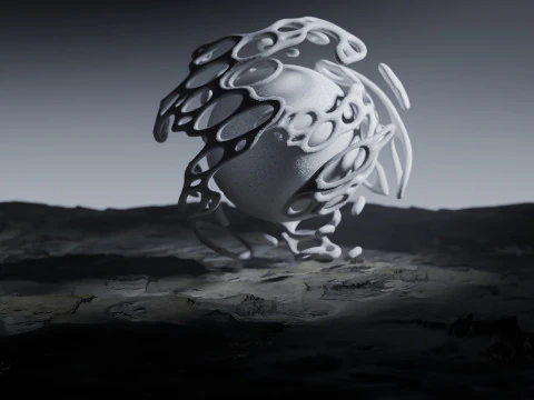 Stilisierte Alien-Landschaftsanimation 3D Modell