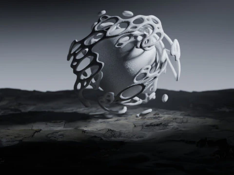 Stilisierte Alien-Landschaftsanimation 3D Modell