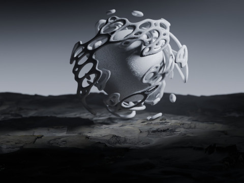 Stylized Alien Landscape Animation 3D Model