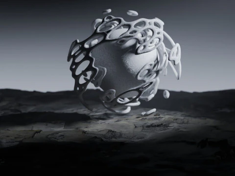 Stilisierte Alien-Landschaftsanimation 3D Modell