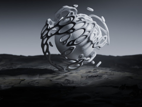 Stylized Alien Landscape Animation 3D Model