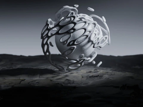 Stilisierte Alien-Landschaftsanimation 3D Modell