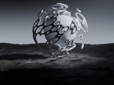 Stylized Alien Landscape Animation 3D Model
