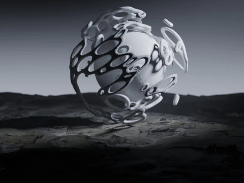 Stilisierte Alien-Landschaftsanimation 3D Modell