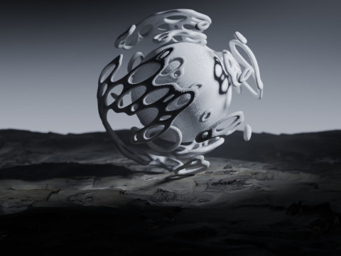 Stylized Alien Landscape Animation 3D Model