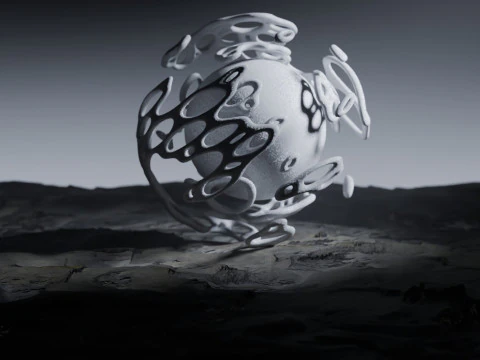 Stilisierte Alien-Landschaftsanimation 3D Modell