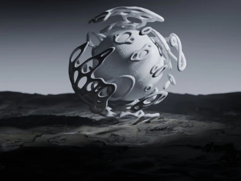 Stilisierte Alien-Landschaftsanimation 3D Modell