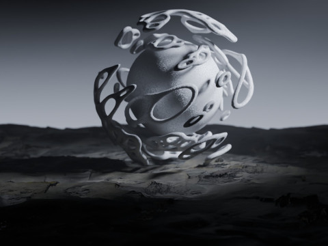 Stylized Alien Landscape Animation 3D Model
