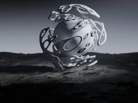 Stilisierte Alien-Landschaftsanimation 3D Modell