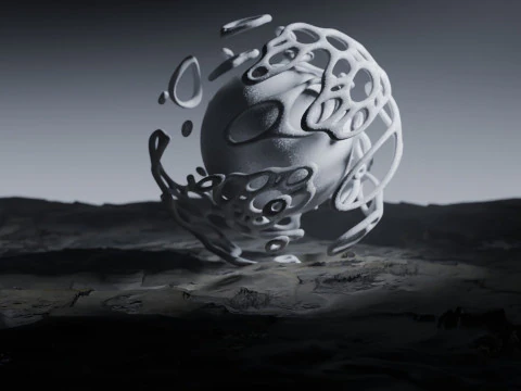 Stilisierte Alien-Landschaftsanimation 3D Modell