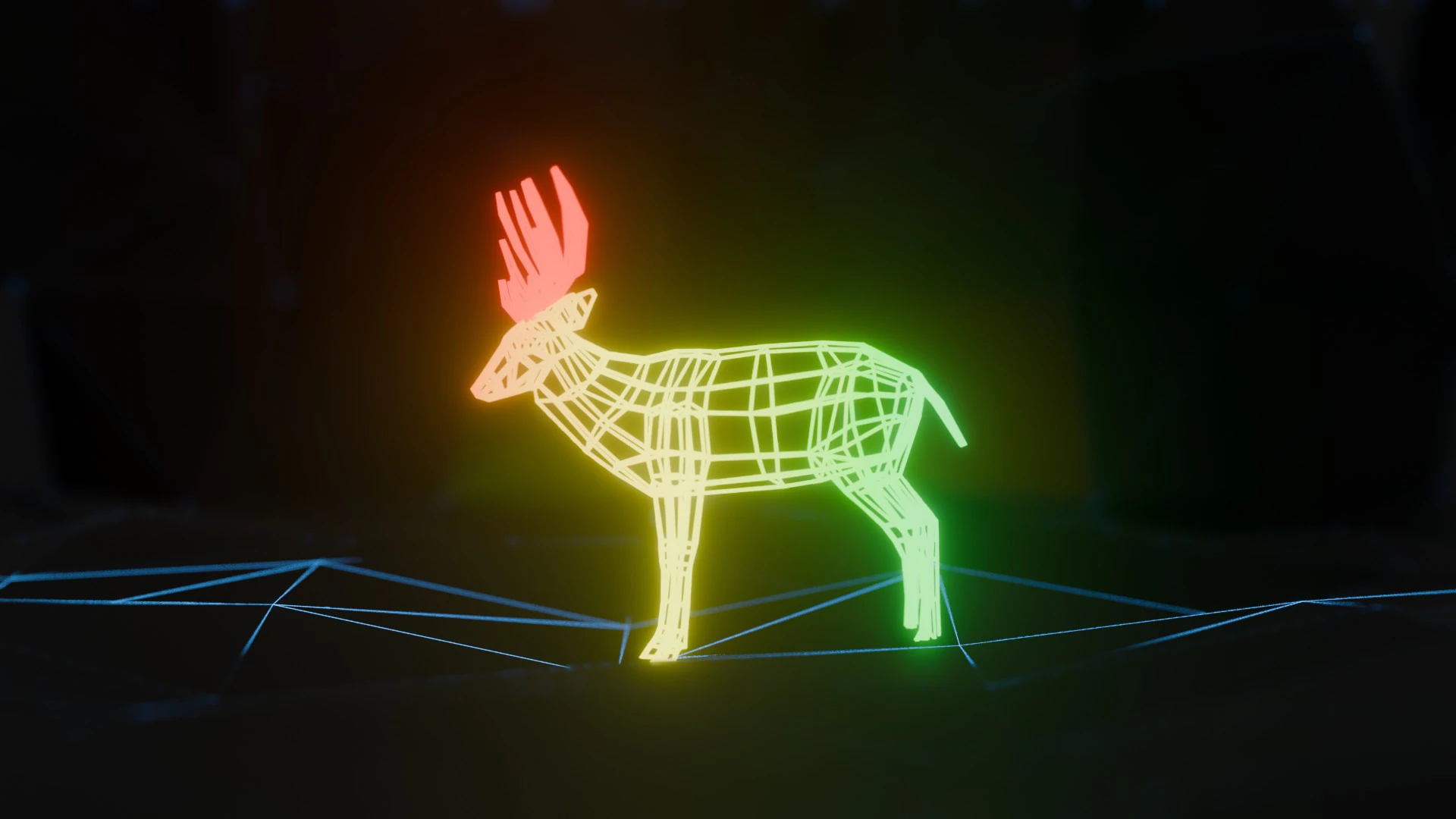 Abstract Deer RGB Animation 3D Model .c4d .max .obj .3ds .fbx .stl .blend 