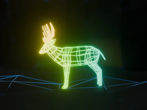 Abstract Deer RGB Animation 3D Model