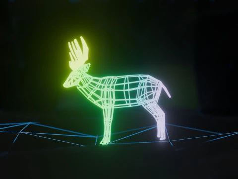 Abstract Deer RGB Animation 3D Model