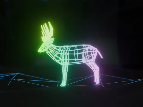 Abstract Deer RGB Animation 3D Model