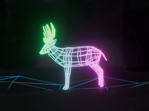 Abstract Deer RGB Animation 3D Model