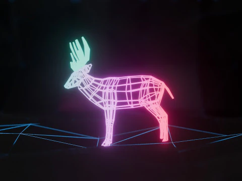 Abstract Deer RGB Animation 3D Model