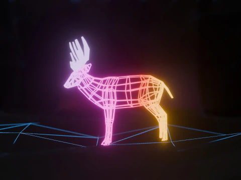 Abstract Deer RGB Animation 3D Model