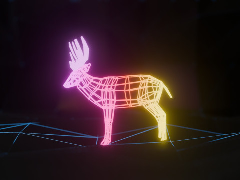 Abstract Deer RGB Animation 3D मॉडल