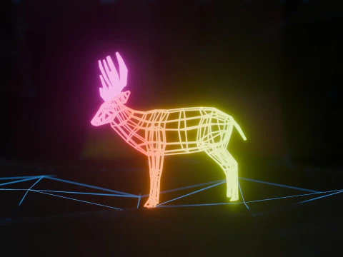 Abstract Deer RGB Animation 3D Model