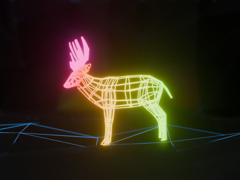 Abstract Deer RGB Animation 3D मॉडल