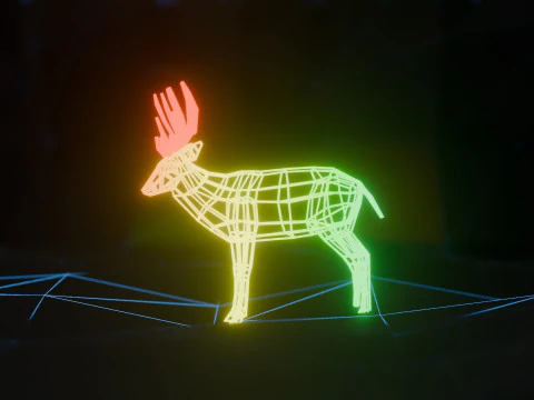 Abstract Deer RGB Animation 3D Model