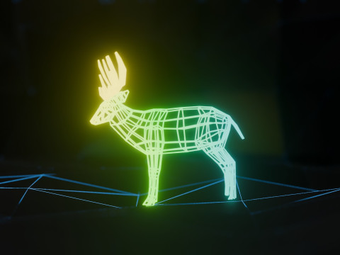 Abstract Deer RGB Animation 3D मॉडल