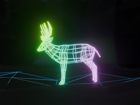 Abstract Deer RGB Animation 3D मॉडल