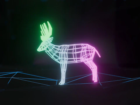 Abstract Deer RGB Animation 3D Model