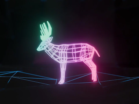 Abstract Deer RGB Animation 3D Model