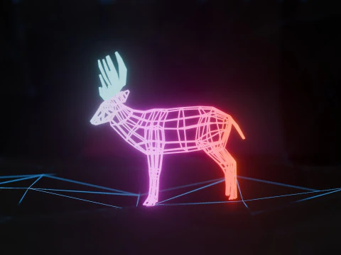 Abstract Deer RGB Animation 3D Model
