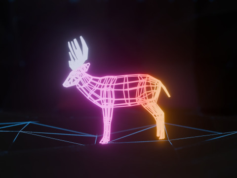 Abstract Deer RGB Animation 3D मॉडल