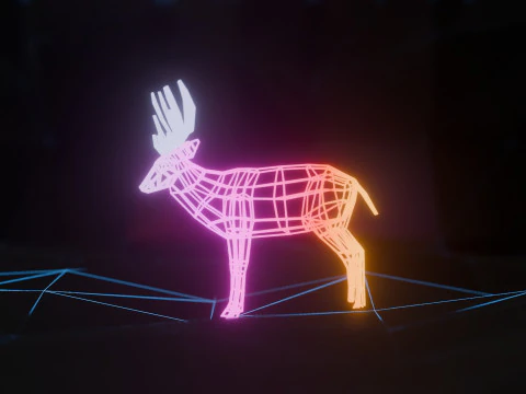 Abstract Deer RGB Animation 3D Model