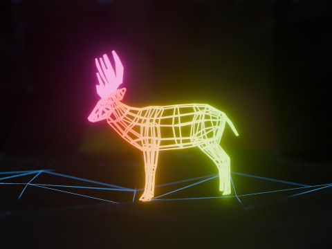 Abstract Deer RGB Animation 3D मॉडल