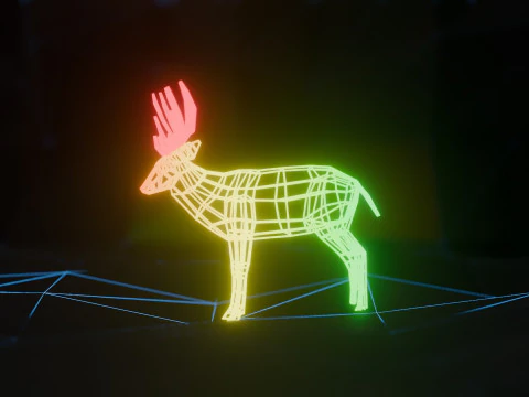 Abstract Deer RGB Animation 3D Model