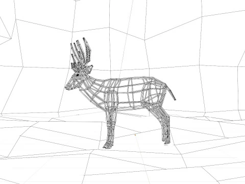 Abstract Deer RGB Animation 3D Model