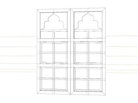 Indian Palace Door 3D Model