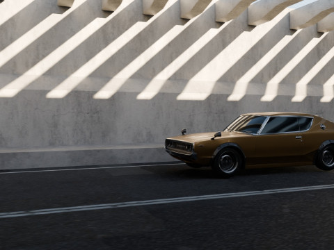 Animacja Datsuna 240k GT Model 3D